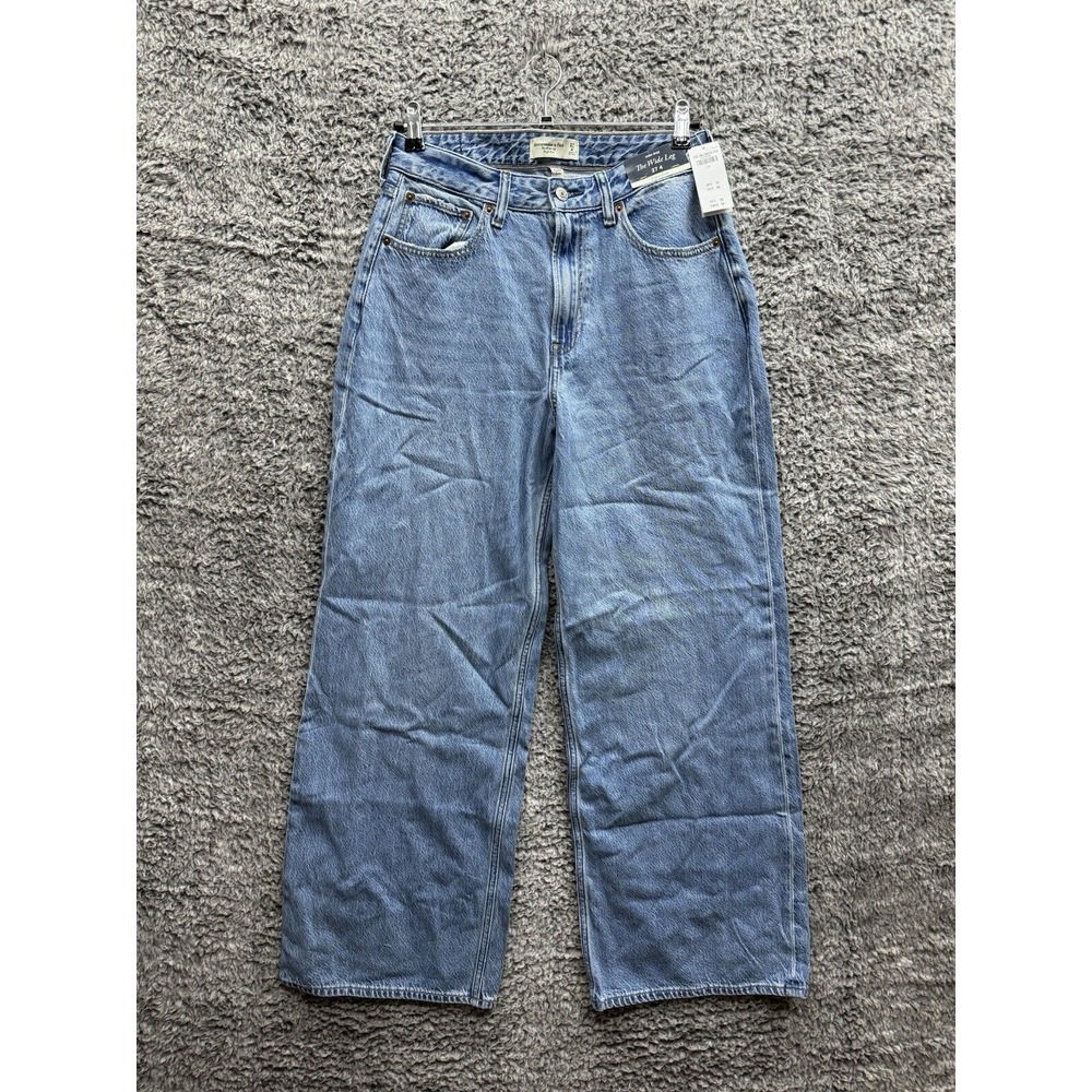 NWT Abercrombie Curve Love The Wide Leg High Rise Jeans Women's 27/4